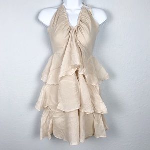 Mason by Michelle Mason Ruffle Halter Dress